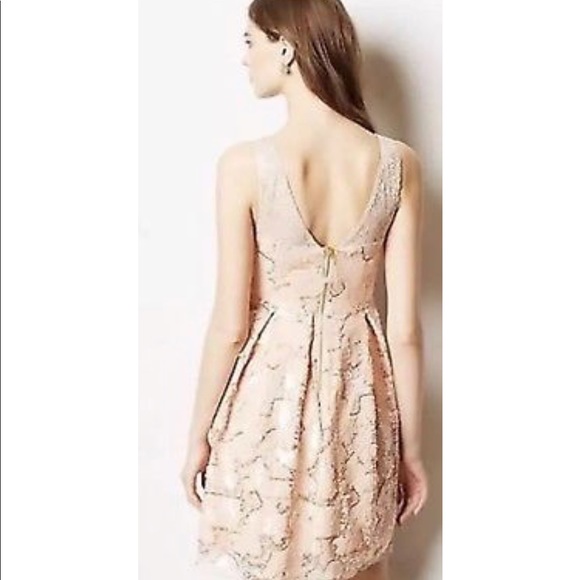 Anthropologie Eva Franco peach sequins Dress - Picture 2 of 7